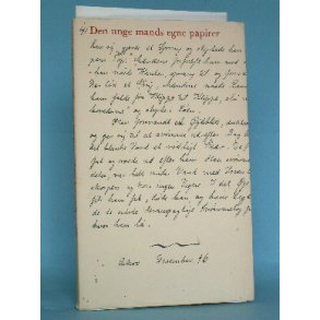 Den unge mands egne papirer, af Brge Houmann