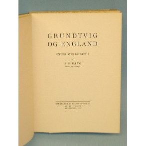 Grundtvig og England, J. P. Bang